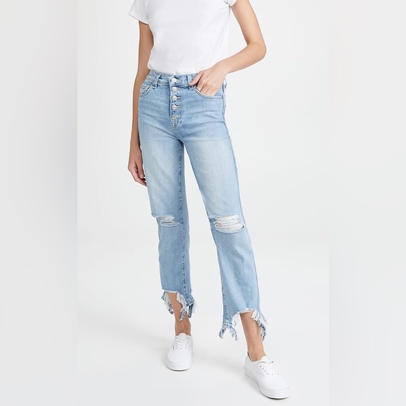 7 For All Mankind High Waist Cropped Straight Jeans - Picture 5 of 12